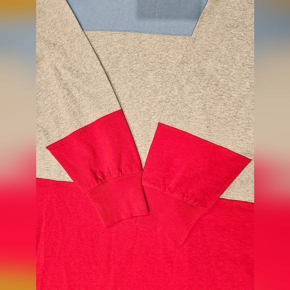 Aritzia Tna Beale Moxk-Neck Long sleeve Color-Block Cotton Top Oversized Size S - Picture 3 of 7